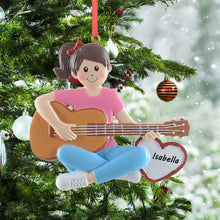 Load image into Gallery viewer, Personalized Christmas Ornament Christmas Gift Guitar Girl
