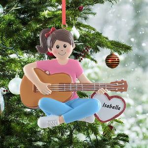 Personalized Christmas Ornament Christmas Gift Guitar Girl