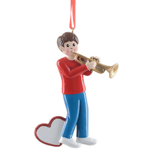 Personalized Trumpet Boy Christmas Ornament Musical Keepsake