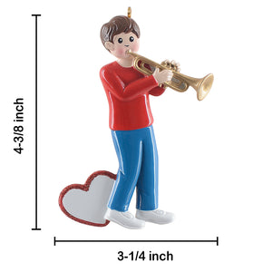 Personalized Trumpet Boy Christmas Ornament Musical Keepsake