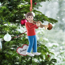 Load image into Gallery viewer, Personalized Trumpet Boy Christmas Ornament Musical Keepsake
