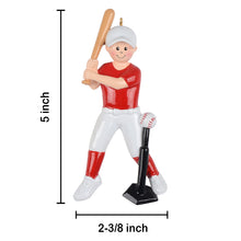 Load image into Gallery viewer, Personalized Baseball Boy Ornament Ideal Christmas Keepsake for Sports Fans
