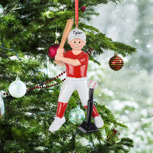 Load image into Gallery viewer, Personalized Baseball Boy Ornament Ideal Christmas Keepsake for Sports Fans
