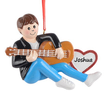 Load image into Gallery viewer, Personalized Christmas Ornament for Guitar Boy Music Lover’s Keepsake
