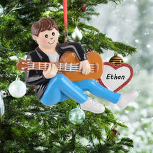 Load image into Gallery viewer, Personalized Christmas Ornament for Guitar Boy Music Lover’s Keepsake
