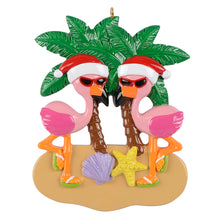 Load image into Gallery viewer, Personalized Christmas Ornament Couple Ornament Beach Flamingo

