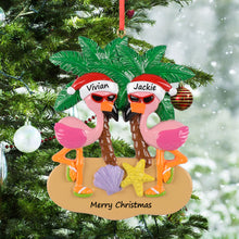 Load image into Gallery viewer, Personalized Holiday Ornament Gift Christmas New Couple Ornament Beach Flamingo

