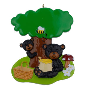 Personalized Christmas Ornament Playing Black Bears