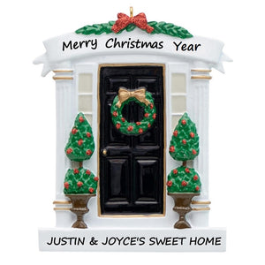 Personalized Christmas Ornament Our New Home Black Door