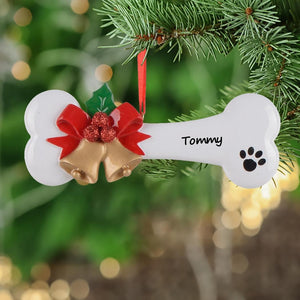 Personalized Christmas Ornament Dog Bone Ornament