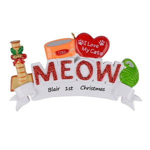 Personalized Christmas Pet Ornament I love my Cats