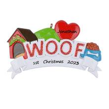 Load image into Gallery viewer, Personalized Christmas Pet Ornament WOOF/MEOW
