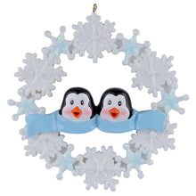 Load image into Gallery viewer, Personalized Christmas Ornament Penguin with Snowflake Family

