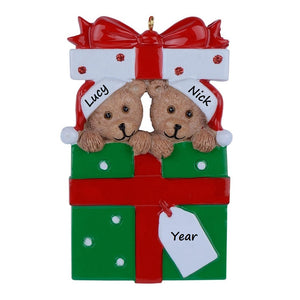 Customize Christmas Gift Holiday Decoration Hanging  Ornament Bear Gift Family 2
