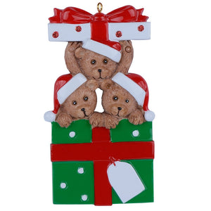 Personalized Christmas Ornament Bear Gift Family