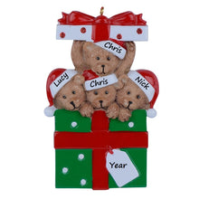 Load image into Gallery viewer, Christmas Personalized Ornament Bear Gift Family 4

