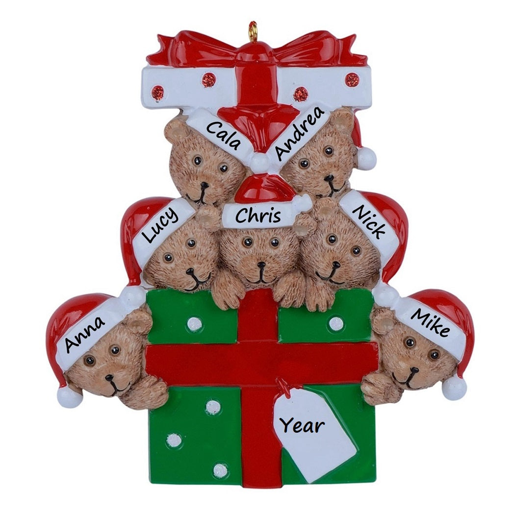 Christmas Personalized Ornament Bear Gift Family 7