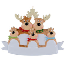 Load image into Gallery viewer, Christmas Personalized Ornament Reindeer Family
