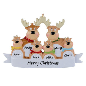 Christmas Tree Ornament Personalized Ornament Reindeer Family 6