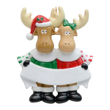 Load image into Gallery viewer, Personalized Christmas Ornament  Moose Family
