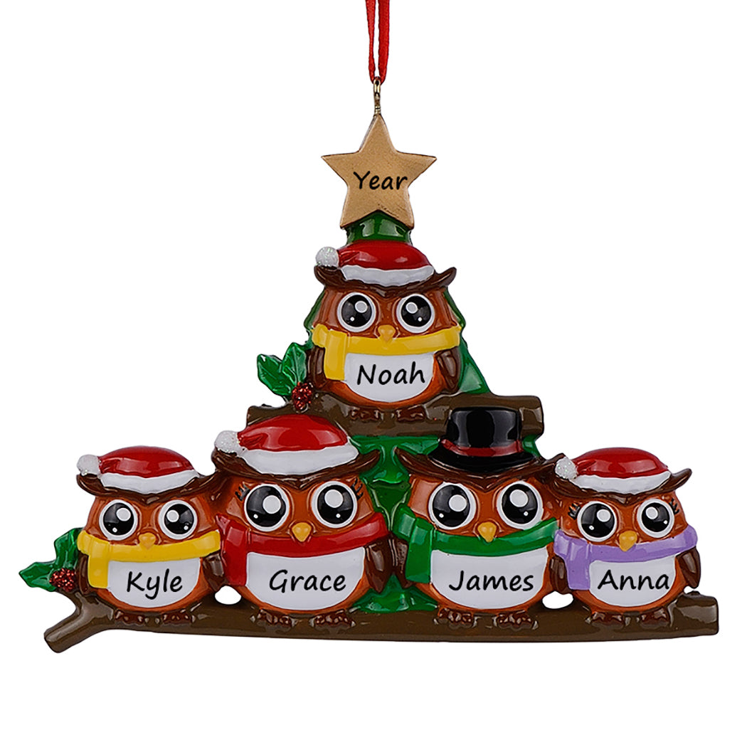 Personalized Gift Christmas Ornament Owl Family 5