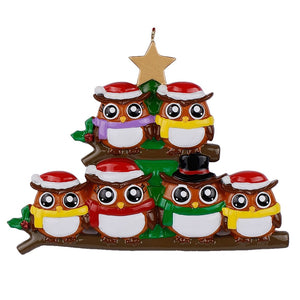 Personalized Christmas Gift for Family Owl Ornament