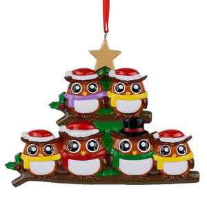 Personalized Christmas Ornament Owl Family