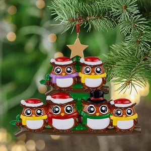 Personalized Christmas Gift for Family Owl Ornament