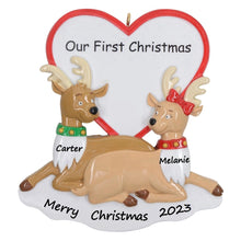Load image into Gallery viewer, Customize Christmas Gift for New Couple Reindeer Ornament
