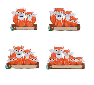 Customize Gift Christmas Family Ornament Fox Family