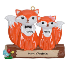 Load image into Gallery viewer, Personalized Christmas Family Gift Holiday Decoration Ornament Fox Family 2
