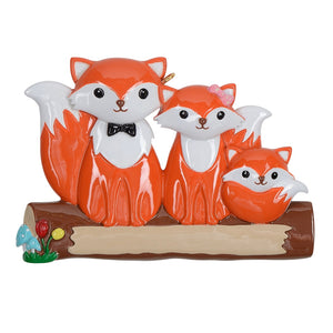 Customize Gift Christmas Family Ornament Fox Family