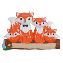 Load image into Gallery viewer, Personalized Christmas Ornament Fox Family
