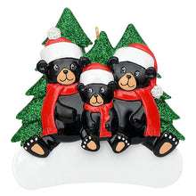 Load image into Gallery viewer, Customize Christmas Ornament Black Bear Family
