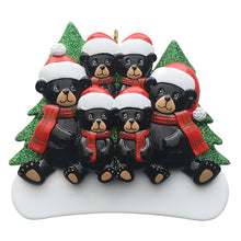 Load image into Gallery viewer, Customize Christmas Ornament Black Bear Family 6
