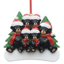 Load image into Gallery viewer, Customize Gift  Family 6 Christmas Ornament Black Bear

