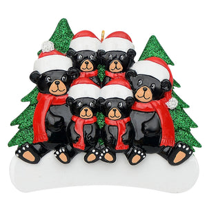 Customize Christmas Family Gift Ornament Black Bear Family 6