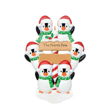 Load image into Gallery viewer, Customized Christmas Gift Family Ornament North Pole Penguin Family
