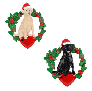 Personalized Christmas Ornament Pet  Dog Labrador BK/Cream