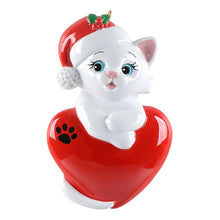 Load image into Gallery viewer, Personalized Pet Cat Gift Christmas Ornament Cute Kitty Wht/Bk/Gry

