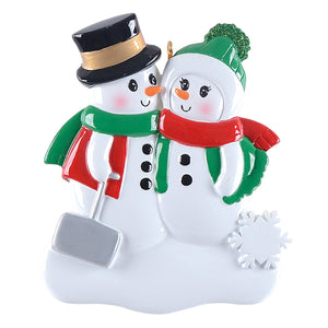 Customize Gift Christmas Ornament Shovel Snowman Family 2