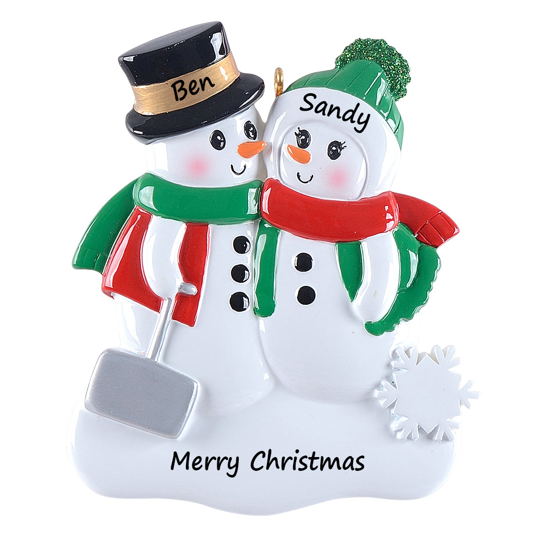 Customize Gift Christmas Ornament Shovel Snowman Family 2