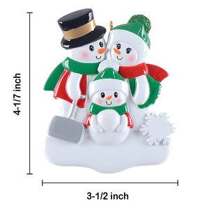 Personalized Christmas Gift for Family 3 Shovel Snowman