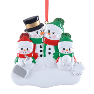 Personalized Christmas Ornament Shovel Snowman Family 4