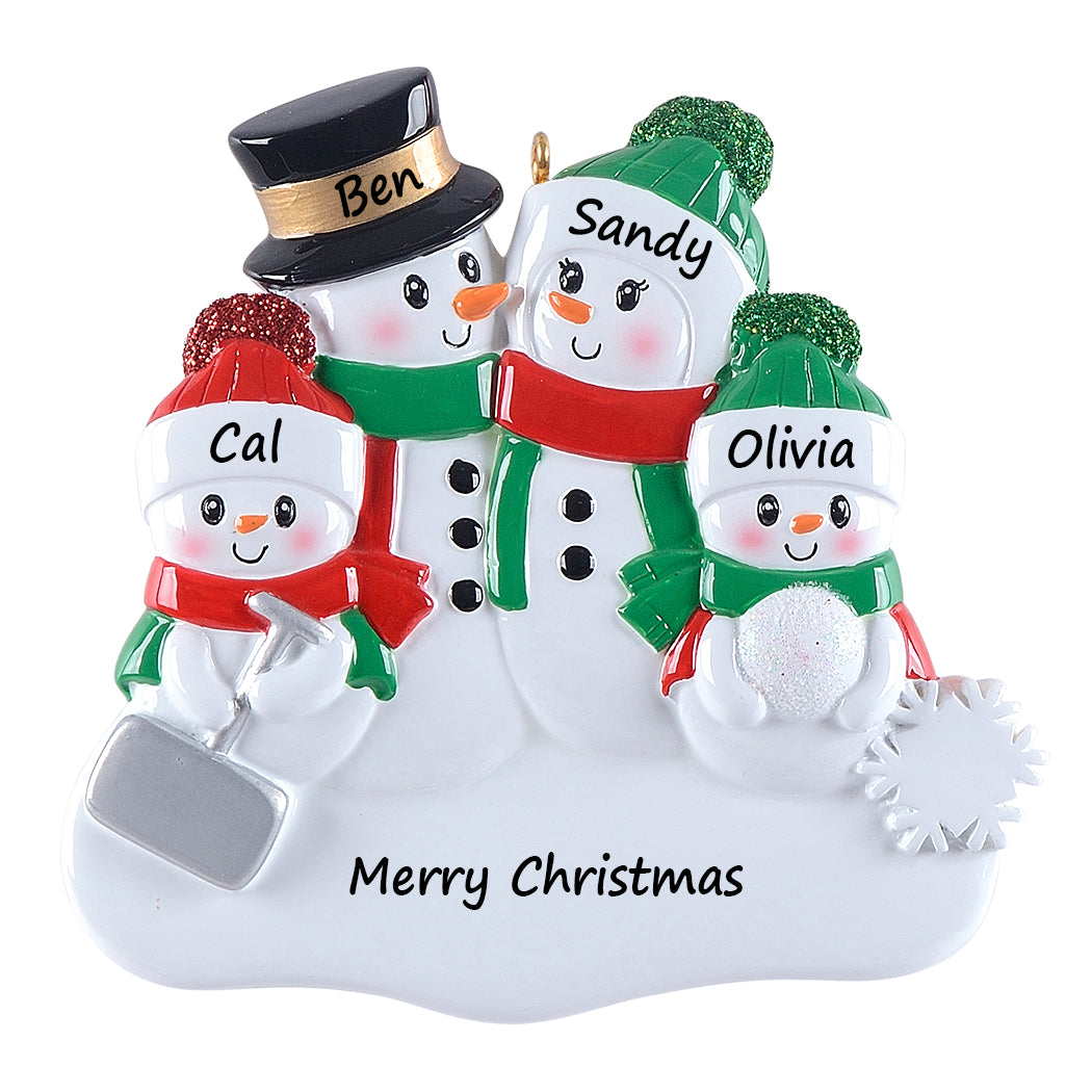 Personalized Gift for Family 4Christmas Ornament Shovel Snowman