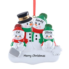 Load image into Gallery viewer, Personalized Gift for Famiily Christmas Ornament Shovel Snowman Family
