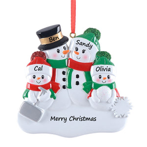 Personalized Gift for Famiily Christmas Ornament Shovel Snowman Family