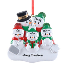 Load image into Gallery viewer, Personalized Gift for Famiily Christmas Ornament Shovel Snowman Family
