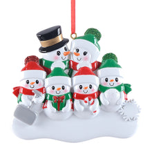 Load image into Gallery viewer, Personalized Ornament Christmas Gift Shovel Snowman Family 6
