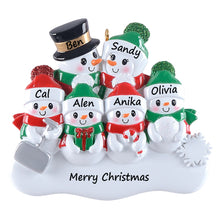 Load image into Gallery viewer, Personalized Ornament Christmas Gift Shovel Snowman Family 6
